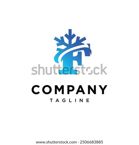 Letter F Ice Logo Icon Vector