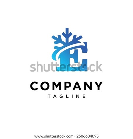 Letter E Ice Logo Icon Vector