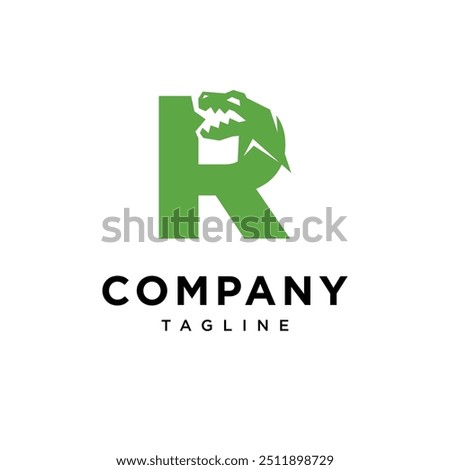 Letter R T-Rex Dinosaurus logo icon vector