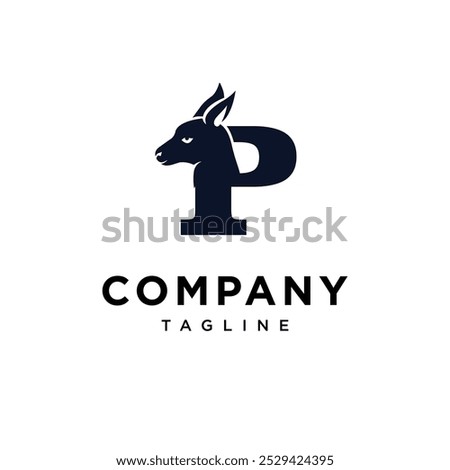 Letter P Wallaby logo icon vector