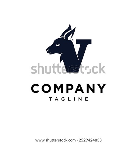 Letter V Wallaby logo icon vector