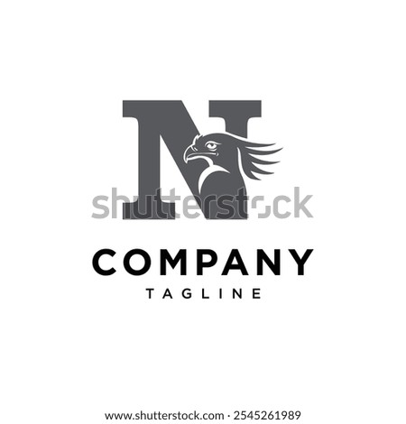 Letter N Secretary Bird Logo Icon Vector