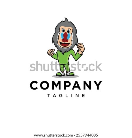 Mandrill Monkey Mascot Logo Icon Vector