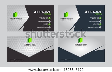 Modern business card template design. With inspiration from the abstract. Contact card for company. blue on the gray background. Vector illustration..eps