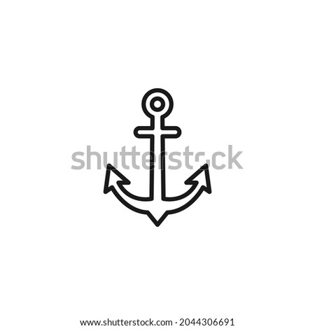 Profession of a sailor concept. High quality outline symbol for banners and web design with mobile apps. Line icon of anchor
