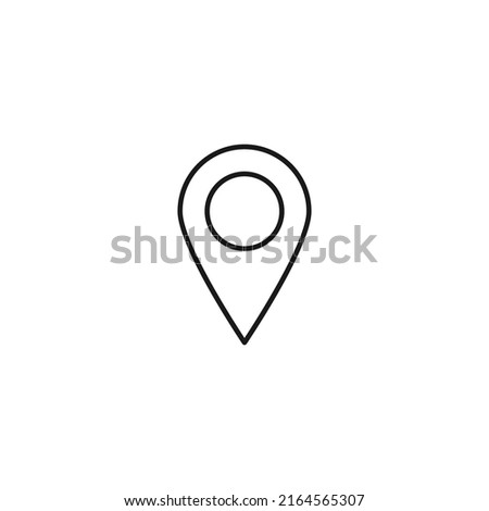 Contact us concept. Signs and symbols of interface. Editable strokes. Suitable for apps, web sites, stores, shops. Vector line icon of geotag sign 