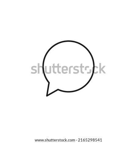 Black and white simple sign. Monochrome minimalistic illustration suitable for apps, books, templates, articles etc. Vector line icon of round speech bubble 
