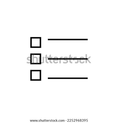 List Line Icon. Vector sign drawn with black thin line. Editable stroke. Perfect for UI, apps, web sites, books, articles 