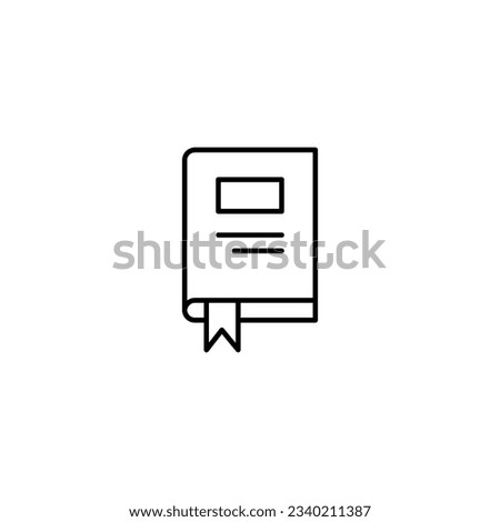 Diary with Bookmark Vector icon for Advertisement. Perfect for web sites, books, stores, shops. Editable stroke in minimalistic outline style