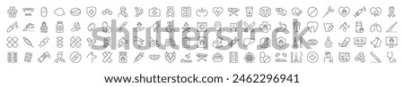 Veterinarian, Doctor, Healthcare Outline Icons. Simple Illustrations for web sites, apps, design, banners and other purposes