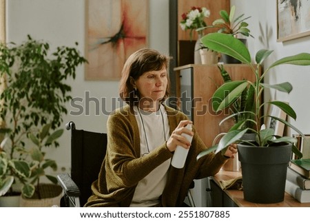 Similar – Image, Stock Photo Woman in water in beautiful landscape