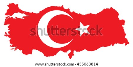 Vector illustration of the map of Turkey, Turkish map with Turkish Flag