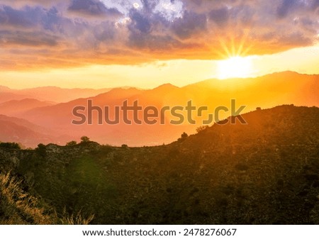 Image, Stock Photo View between the canyon of houses from the island La Gorée to Dakar