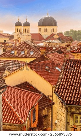 Similar – Image, Stock Photo Venetian tower at sunset under a blue sky