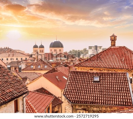 Similar – Image, Stock Photo Venetian tower at sunset under a blue sky