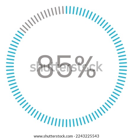 85% Loading. 85% circle diagrams Infographics vector, 85 Percentage ready to use for web design ux-ui
