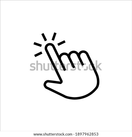 Finger Click Icon Vector line point, click, perfect icons. Editable stroke, isolated icons