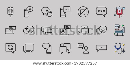 Simple set of message line vector line icons. contains icons such as conversation, SMS, notifications, group chat, and more. Editable stroke. 48x48 pixels perfect, white background.