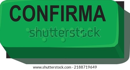 Vector Illustration of the button in the electronic urn used in Brazil for voting, with the expression 'Confirm' written in Portuguese Stock foto © 