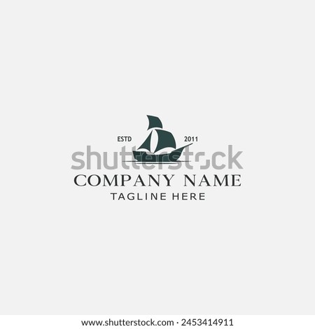 simple logo sailing ship white background