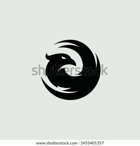 white background circle phoenix icon logo