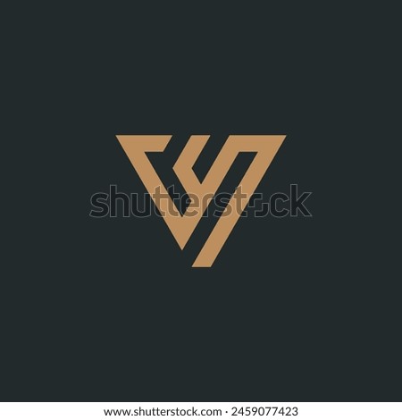 vector logo monogram letter V. white background