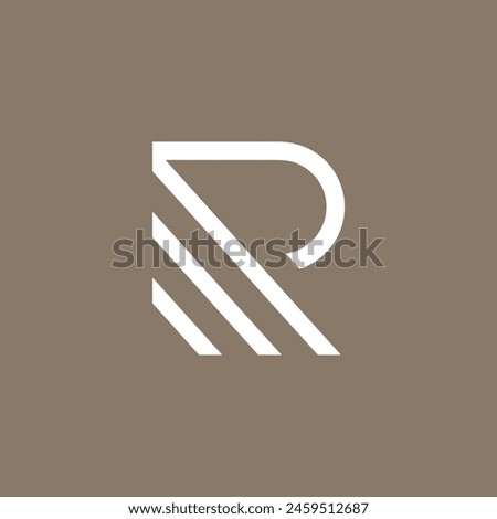 vector logo monogram letter R. white background