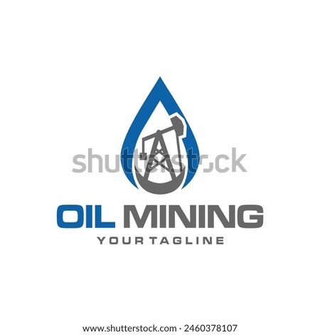 oil mining vector logo. white background