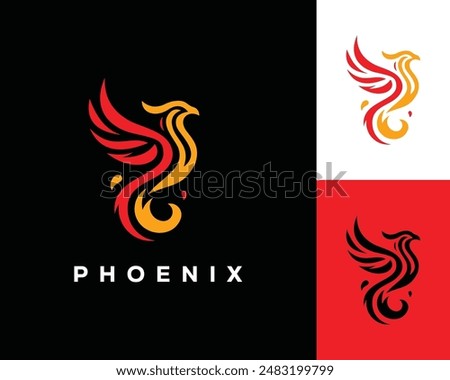 vector phoenix logo. white background