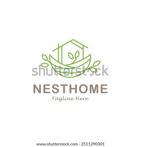 vector logo design house twig nature. logo inspiration