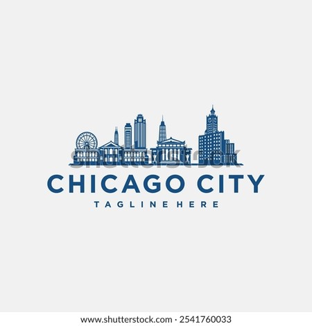 chicago urban landscape vector logo