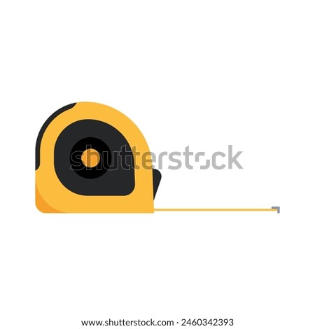 Tape Measure for Accurate Measurements in Construction, Handyman Tool, Flat Vector Illustration Design