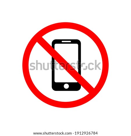 Vector illustration of prohibited telephone use icon.