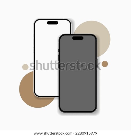 Two Smartphone blank screen, phone mockup. Template for infographics or presentation UI design interface.