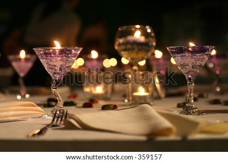 Table setting for a banquet.