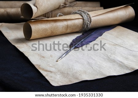 Similar – Image, Stock Photo old yellow illuminated letters POST on a house wall / post office
