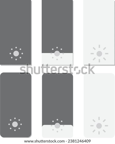 Screen brightness control. Vector illustration. Smartphone light level icon