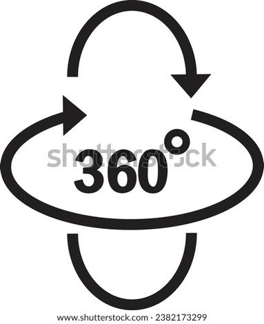 360 degree views icon vector art