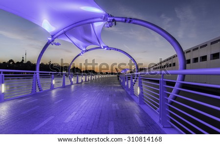 River walk in downtown Tampa Florida at night