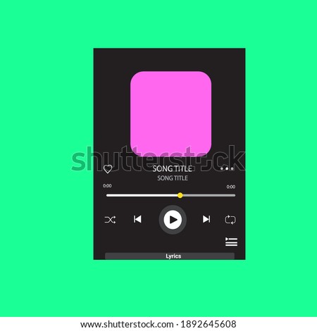 template music player with lyrics for handphone. spotify template