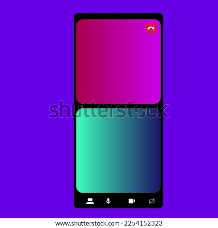 Vector illustration video call dual user frame. Instagram dual live. Video calling concept. 