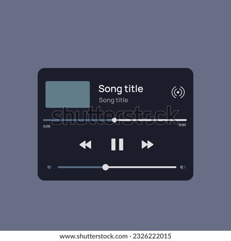 Vector illustration music player interface for smartphone. Spotfy template.
