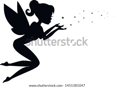 Fairy and star dust vector silhouette eps