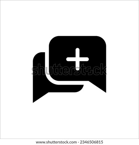Filled chat icon, vector illustration, speech bubble