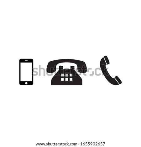 Phone icons set on white background. Phone icon, logo isolated on white background. Flat Vector illustration - Vector