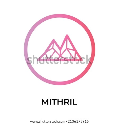 Mithril Cryptocurrency token icon. MITH token symbol. Cryptocurrency vector icon. Flat Vector illustration - Vector