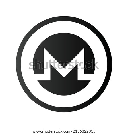 Monero Cryptocurrency coin icon. XMR coin symbol. Cryptocurrency vector icon. Flat Vector illustration - Vector