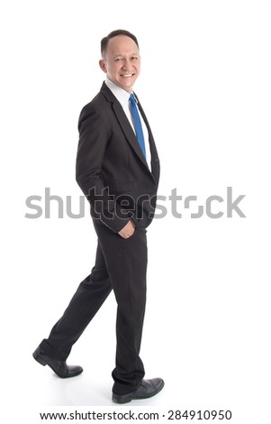 Portrait of Asian business man on white background isolated