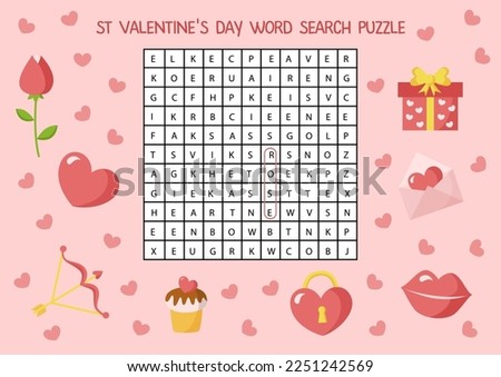 Similar – Image, Stock Photo Love word from rose petals on pink background. Valentine day concept