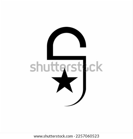 Padlock logo design with star. Unique padlock logo.